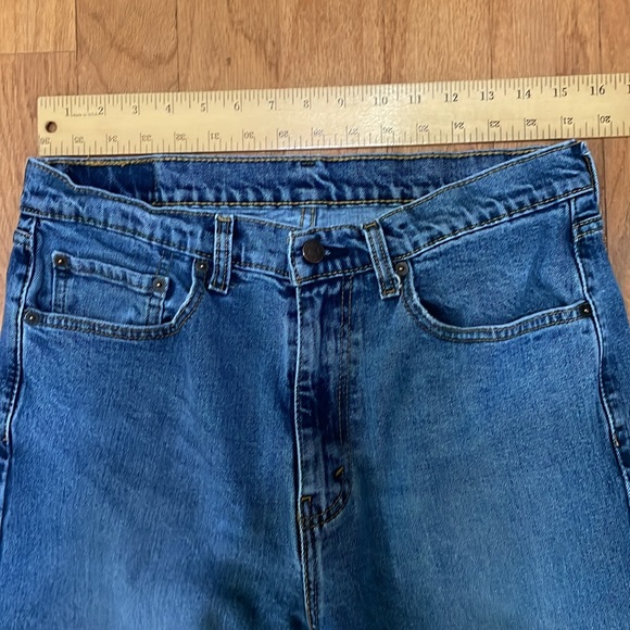 Levi’s 505 Tag Size 34 x 33 Blue Jeans Five Pocket Zip Fly Straight Leg Mid Rise - Picture 5 of 13